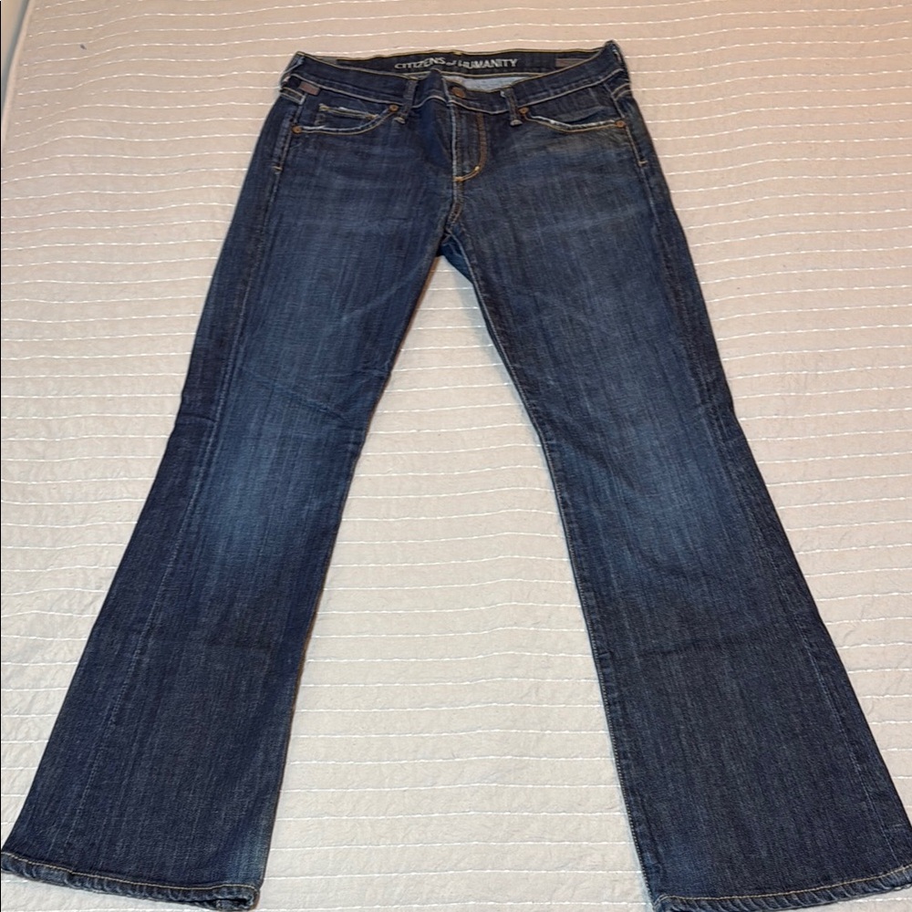 Citizens Of Humanity Blue Flare Wide Leg Denim